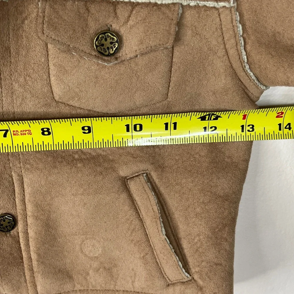OshKosh B'gosh Jacket Toddler 2T Brown Faux Suede Sherpa Lined Trucker Coat